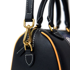 Handmade Elk Carving Crossbody Boston Bag