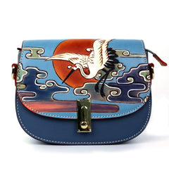 Handmade Crane Carving Crossbody Bag