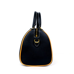 Handmade Lotus Flower Carving Crossbody Boston Bag