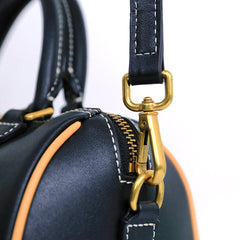 Handmade Peacock Carving Crossbody Boston Bag