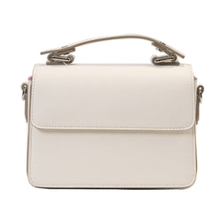 Handcrafted White Genuine Leather Minimalist Crossbody Bag