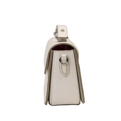 Handcrafted White Genuine Leather Minimalist Crossbody Bag