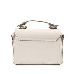 Handcrafted White Genuine Leather Minimalist Crossbody Bag