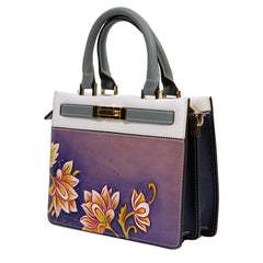 Handmade Flower Carving Crossbody Top Handle Bag