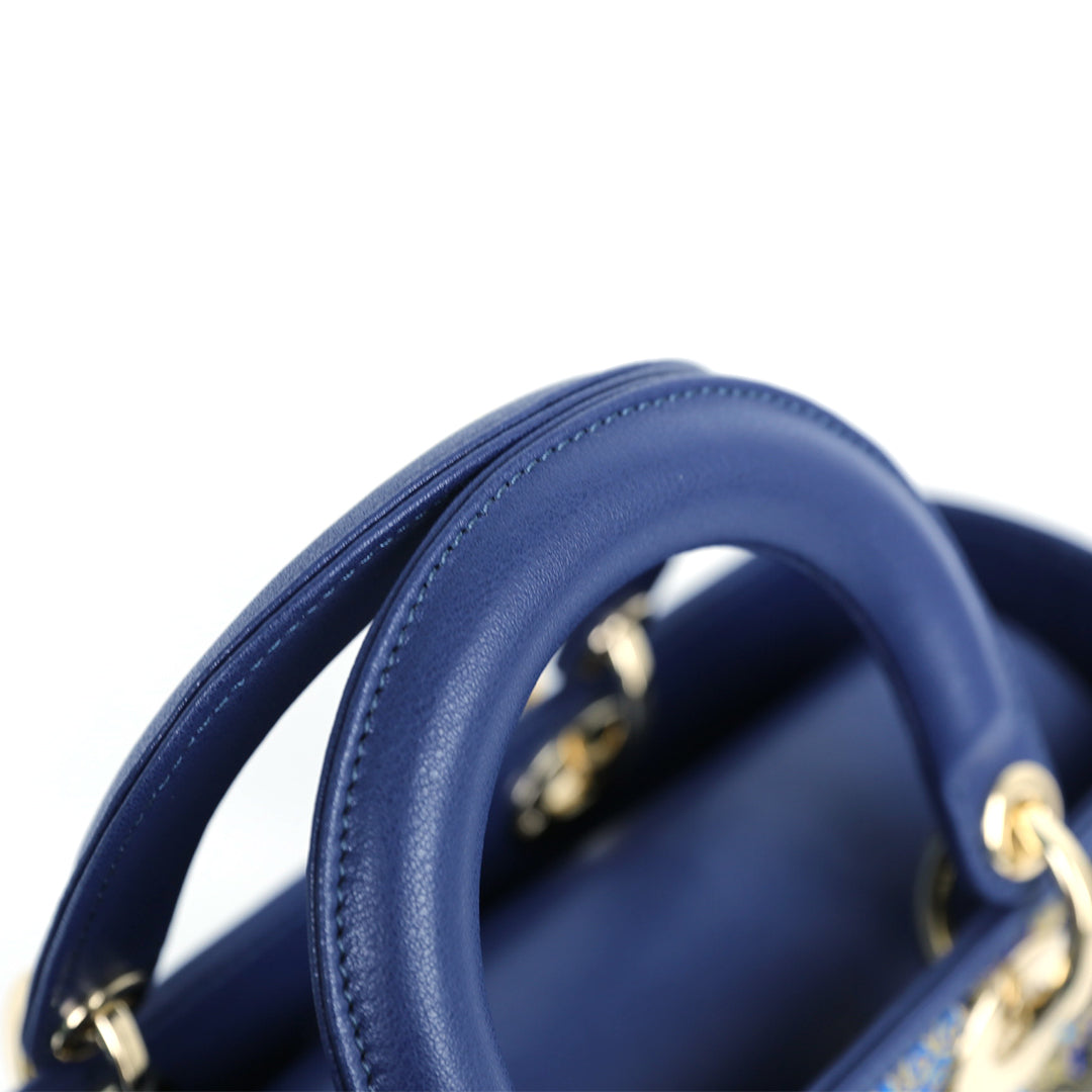 Handmade Embroidery Leather Tote Bag - Ocean