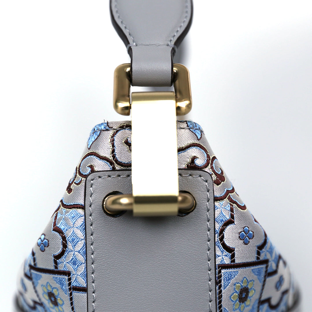 Handmade Embroidery Leather Bucket Bag