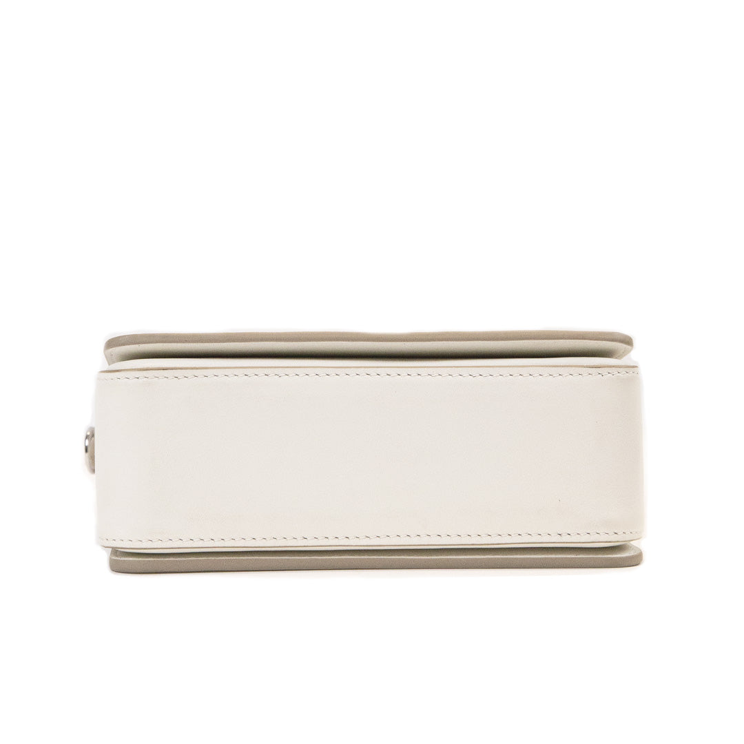 Handcrafted White Genuine Leather Minimalist Crossbody Bag