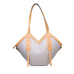 Cordate Handmade Leather Carving Bag Grey Women Fashion Bag